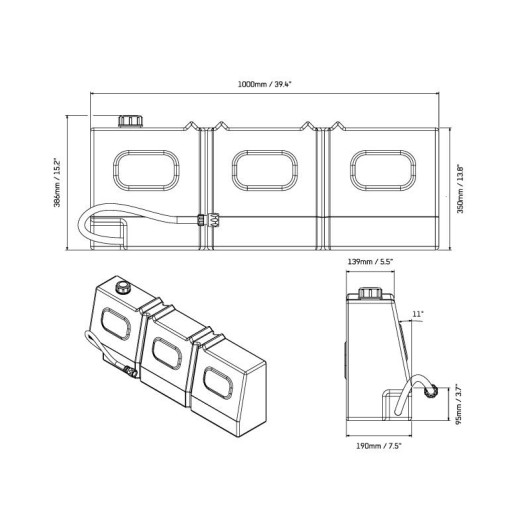 FRONT RUNNER Réservoir d'eau incliné 50L