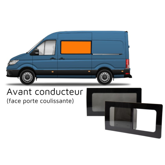 Baie latérale & arrière - fenêtre fixe ou coulissante pour fourgon Crafter II - avant conducteur