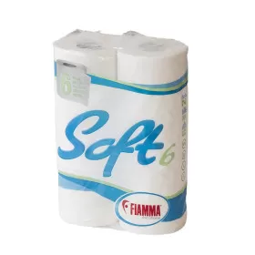 Soft 6 Fiamma | Papier toilette spécial WC chimique et portable en bateau, camping-car et van aménagé (6 rouleaux)