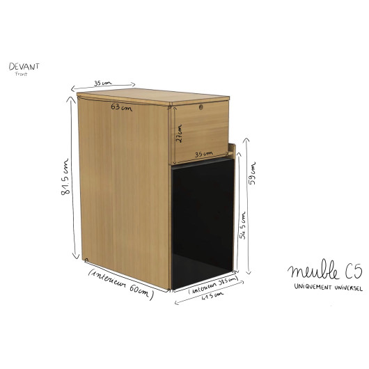 Meuble Seeker Simple Vans | Kit ménagement bois de van et fourgon | dimensions meuble