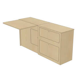 Meuble bois latéral XL + table Trafic 3 Simple Vans | Kit aménagement bois pour van