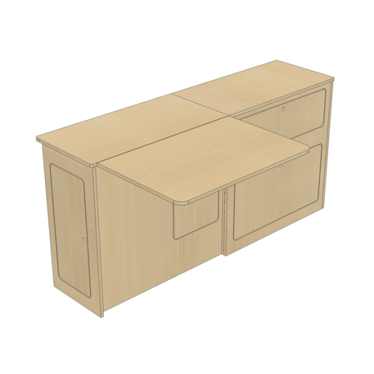 Meuble bois latéral XL + table Trafic 3 Simple Vans | Kit aménagement bois pour van