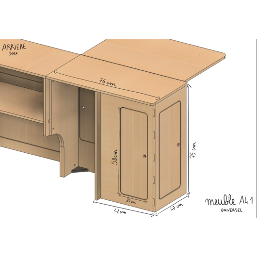 kit aménagement pour fourgon SIMPLE VANS meuble latéral avec table