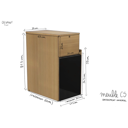 Meuble avant Simple Vans | Kit aménagement bois à monter pour van et fourgon | dimensions