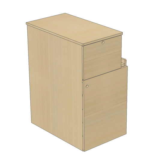Meuble avant Simple Vans | Kit aménagement bois à monter pour van et fourgon | vue numérique placard fermé