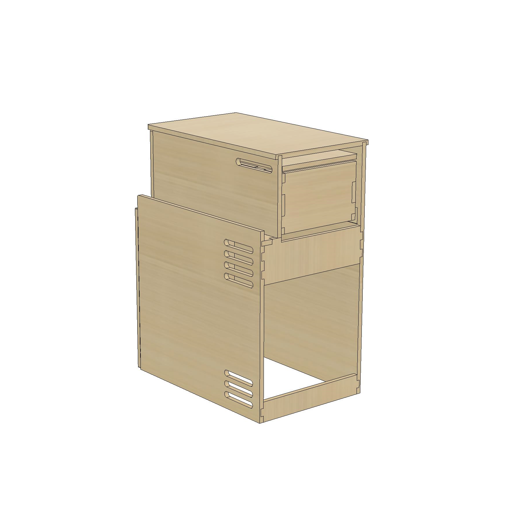 Meuble avant Simple Vans | Kit aménagement bois à monter pour van et fourgon | emplacement frigo