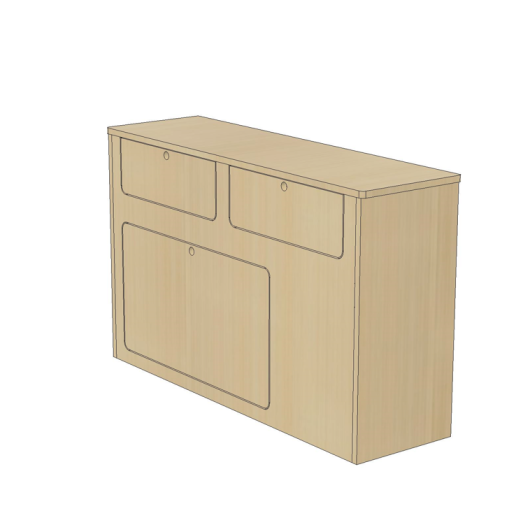 Meuble bois latéral de cuisine Simple Vans | Kit aménagement pour van et fourgon | vue de profile