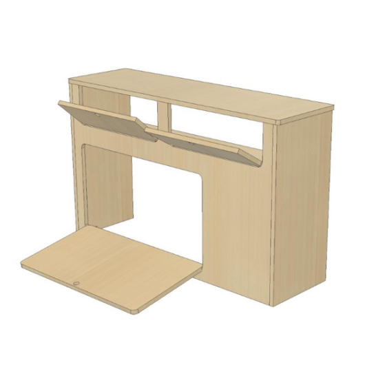 Meuble bois latéral de cuisine Simple Vans | Kit aménagement pour van et fourgon | placards ouverts