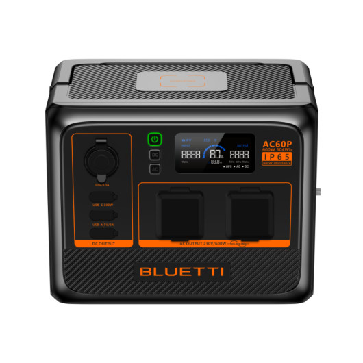 Batterie nomade BLUETTI AC60P 504 Wh - Générateur solaire pour van, fourgon aménagé et bateau