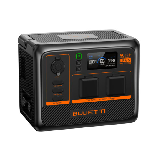 Batterie nomade BLUETTI AC60P 504 Wh - Générateur solaire pour van, fourgon aménagé et bateau