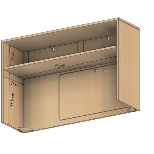 Meuble bois latéral de cuisine Simple Vans | Kit aménagement pour van et fourgon | vue intérieue du meuble