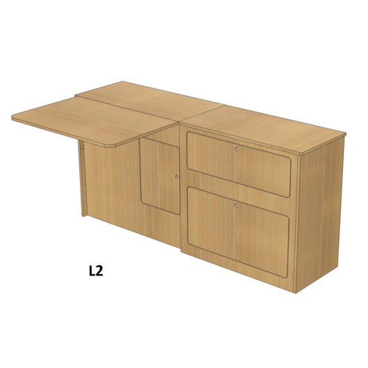 Meuble latéral avec table Trafic 3 SIMPLE VAN | Kit aménagement pour fourgon aménagé | L2 de profil