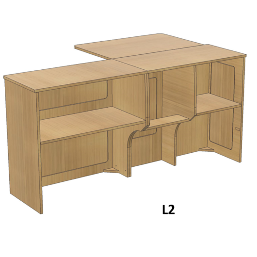 Meuble latéral avec table Trafic 3 SIMPLE VAN | Kit aménagement pour fourgon aménagé | arrière L2