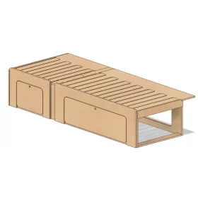 Lit peigne 130 cm SIMPLE VAN | Kit aménagement pour van et fourgon aménagé