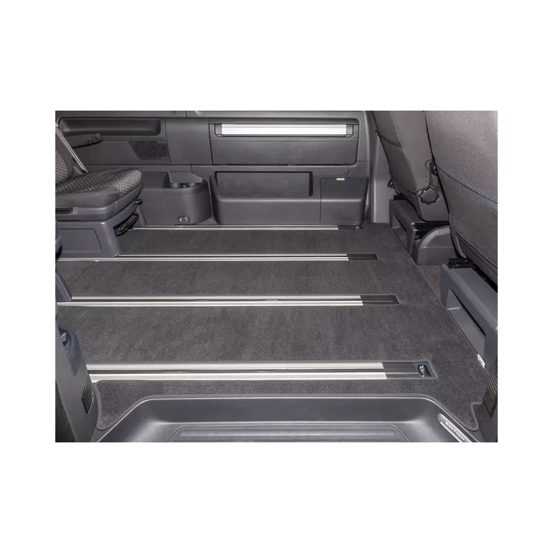 Tapis De Sol Velours Blanc Premium Pour VW T5 & T6 - Passform Exacte, Anti-dérapant, Facile à Nettoyer