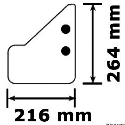 Stabilisateur hydrofoil Osculati Hydroboat | Moteur hors-bord  de bateau 50 à 200 CV | dimensions