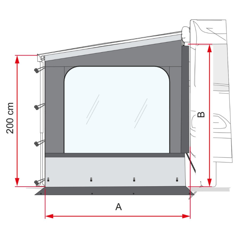 Fiamma Sun View Side Van F43van Paroi latérale pour auvent - Berger Camping