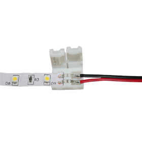 HABA Cingoli Connecteur d'alimentation bandeau LED | 8 mm HABA Cingoli Pièce de connexion pour bandeau LED - Accessoire et connecteur 12 / 24 V - vu connecté avec bande LED