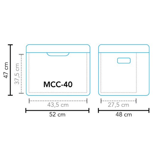 Cool Box MCC-40 MESTIC - glacière électrique mobile 12/24V à compression - dimensions