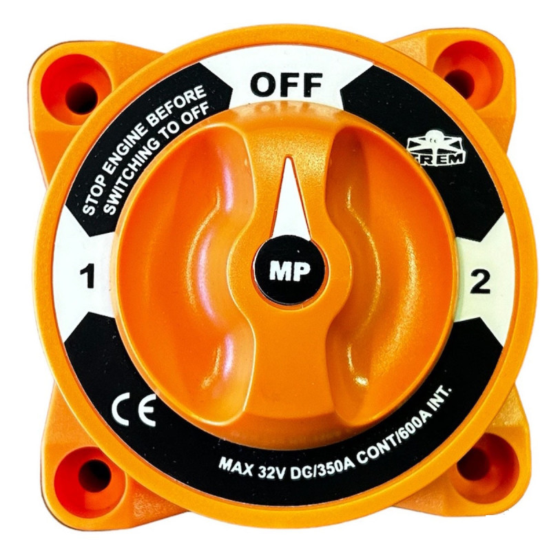 Sélecteur De Batterie Marine 300A - Interrupteur à 3 Positions (OFF-1-2) ABS/cuivre étamé, IP66