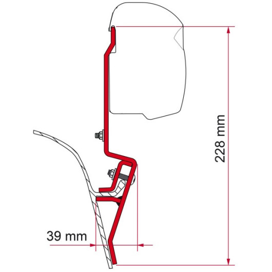 Kit F45 VW T3 FIAMMA - kit adaptateur pour store banne latéral sur van & fourgon