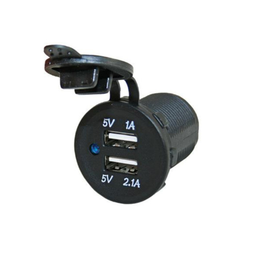 HABA Powerline chargeur double prise USB-A - Accessoire 12 / 24 V pour van, fourgon aménagé et bateau