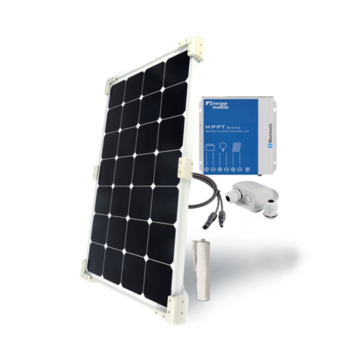 ENERGIE MOBILE Kit panneau solaire 100W pour bateau et camping-car avec régulateur MPPT.