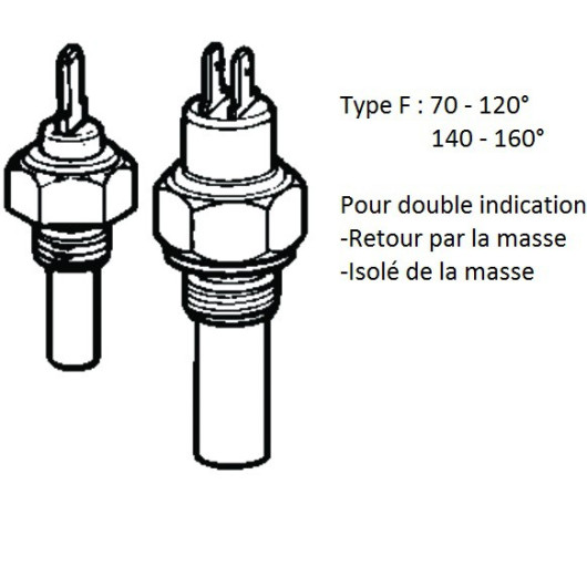 Pièce moteur in-bord bateau voilier vedette capteur sonde VDO huile et eau | type F