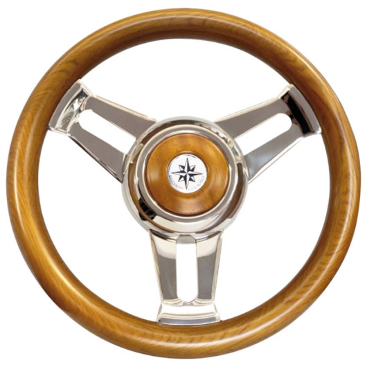 Volant 3 branches en acier inoxydable OSCULATI - Volant & barre à roue - Teck