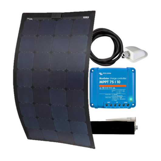 EM Kit solaire X-flex ETFE noir 116 W long - VICTRON Bluesolar MPPT 75/10