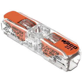 Connecteur a levier WAGO série 221 Inline câble section 0.2 à 4 mm² - Connectique & câble électrique pour bateau & fourgon