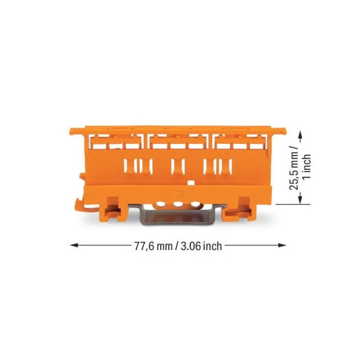 Support de montage pour connecteur 4 mm² WAGO - Connectique & câble électrique pour bateau & fourgon - Dimensions