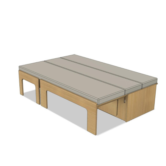 SIMPLE VANS Matelas lit peigne 130 cm - meuble pour van aménagé - matelas déplié