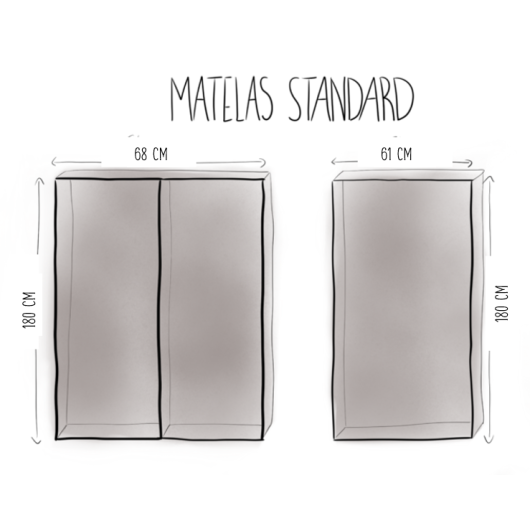 SIMPLE VANS Matelas lit peigne 130 cm - meuble pour van aménagé - dimensions matelas pliable
