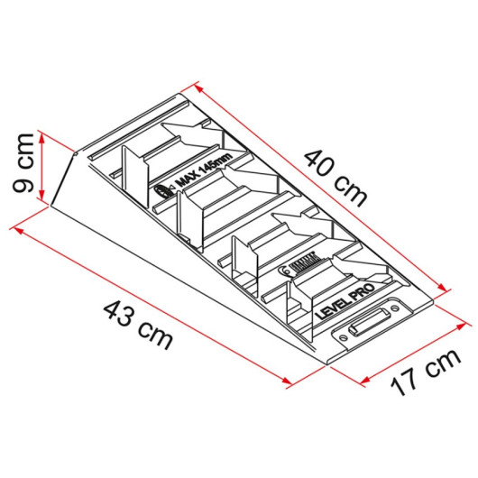 Level pro FIAMMA - Cale de mise à niveau pour roue de camping-car et van - dimensions