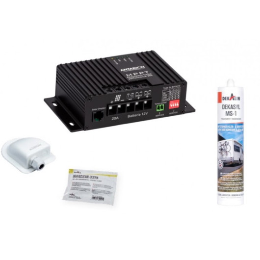 Kit panneau All Black PERC 190 W ANTARION - pack solaire 12 V pour camping-car et van panneau noir - régulateur MPPT