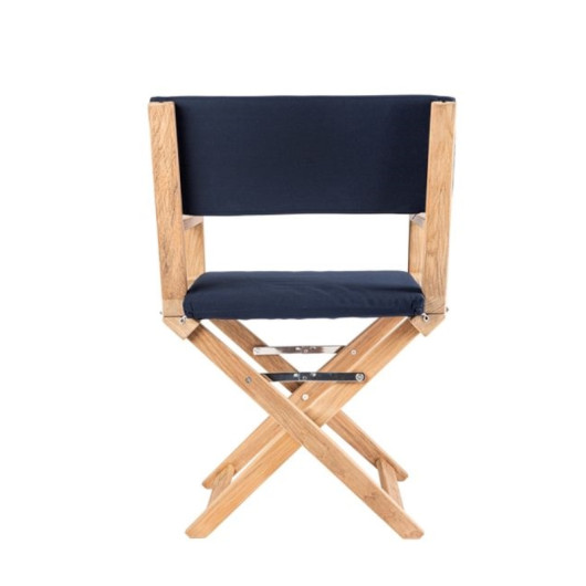 Fauteuil de pont ARC Marine The Edge luxe en teck - Chaise et fauteuil bateau - Bleu Navy