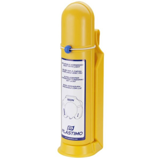 Bouée fer à cheval gonflable jaune PLASTIMO - bouée de sauvetage pour bateau à fixer au bacon - boitier jaune