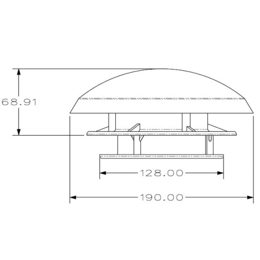 Aérateur de toit 17 cm² CHANTAL - Ouverture et aération en camping-car ou van - dimensions