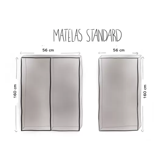 SIMPLE VANS Matelas lit peigne 112 cm - meuble pour van aménagé - dimensions matelas pliable