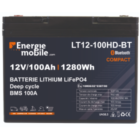 Batterie lithium pas chère et haut de gamme 100 Ah pour van, bateau et camping-car.