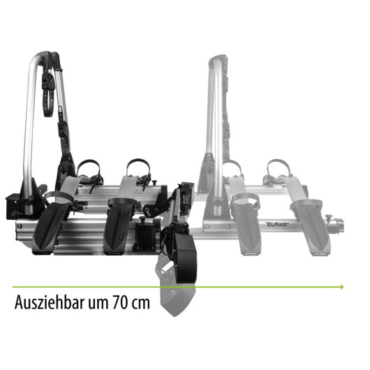 SD260 EUFAB - porte-vélos télescopique de boule d'attelage pour fourgon aménagé - télescopique