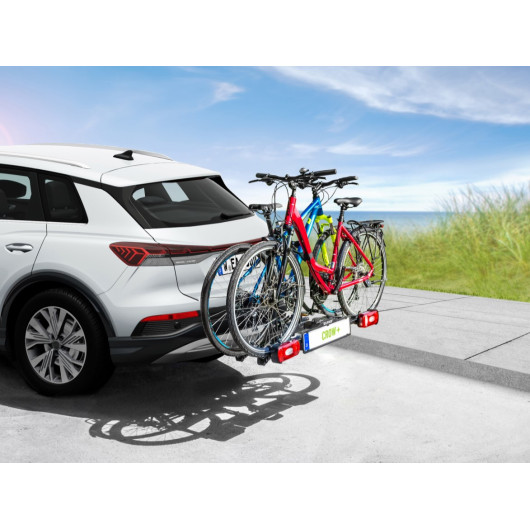 Crow Plus EUFAB  - Porte-vélos d'attelage basculant pour van aménagé ou voiture - 2 à 3 vélos max