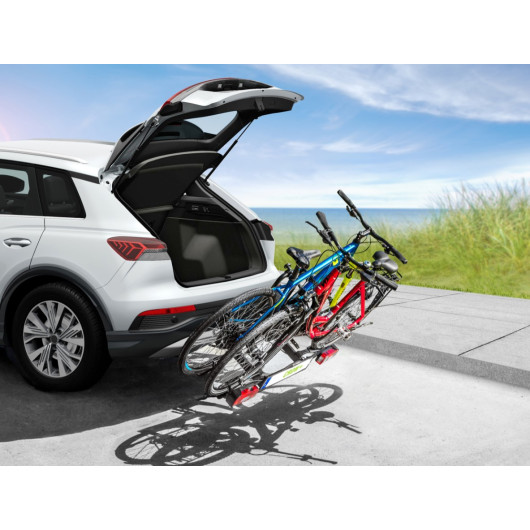 Crow Plus EUFAB  - Porte-vélos d'attelage basculant pour van aménagé ou voiture - basculé