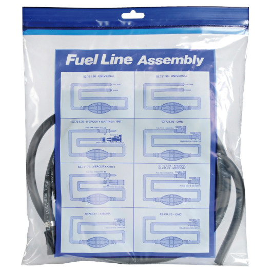 Tuyau carburant Osculati avec raccord OMC | 2 m avoir pour moteur hors-bord de bateau Suzuki | emballage