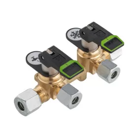GOK Vanne gaz à levier bicolore 2 voies Vanne gaz à levier 2 voies GOK - Vanne connexion rapide pour van, camping-car fourgon et bateau