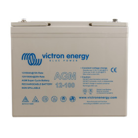 VICTRON Batterie 12 V AGM Super Cycle 100 Ah - Accu de service pour fourgon, camping-car et bateau