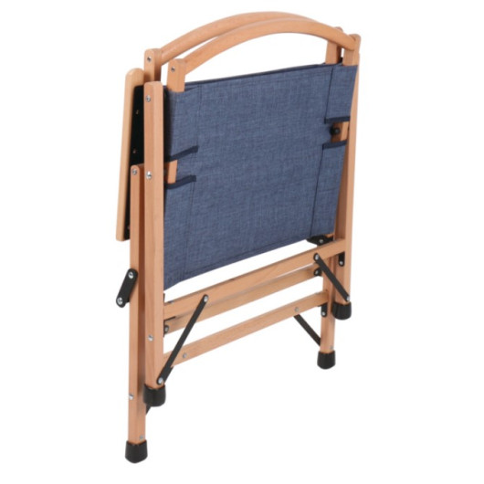 Chaise de camping HOLIDAY TRAVEL - Fauteuil pliant bois et toile pour le plein air - plié