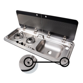 CARBEST Butées de couvercle CARBEST Butée de couvercle pour plaque et évier - protection vitre évier et plaque de cuisson - noir