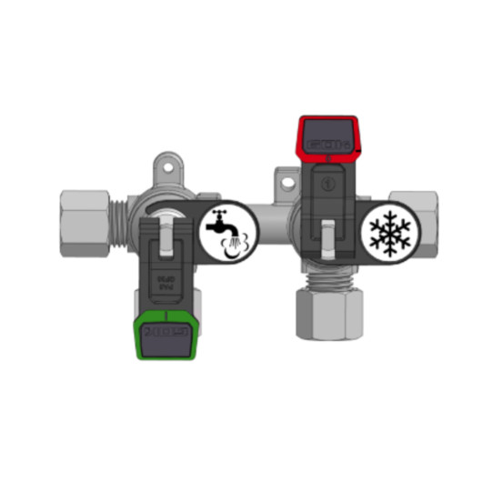 Vanne gaz à levier 2 voies GOK - Vanne connexion rapide pour van, camping-car fourgon et bateau